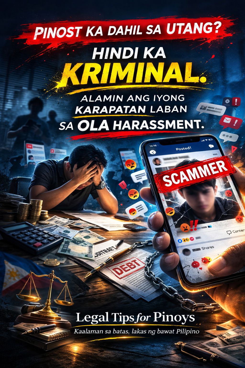 Legal Tips for Pinoys Facebook ad: IPINOST KA DAHIL SA UTANG?
