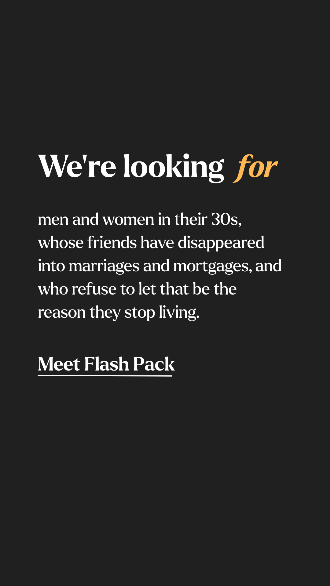 Flash Pack Facebook ad
