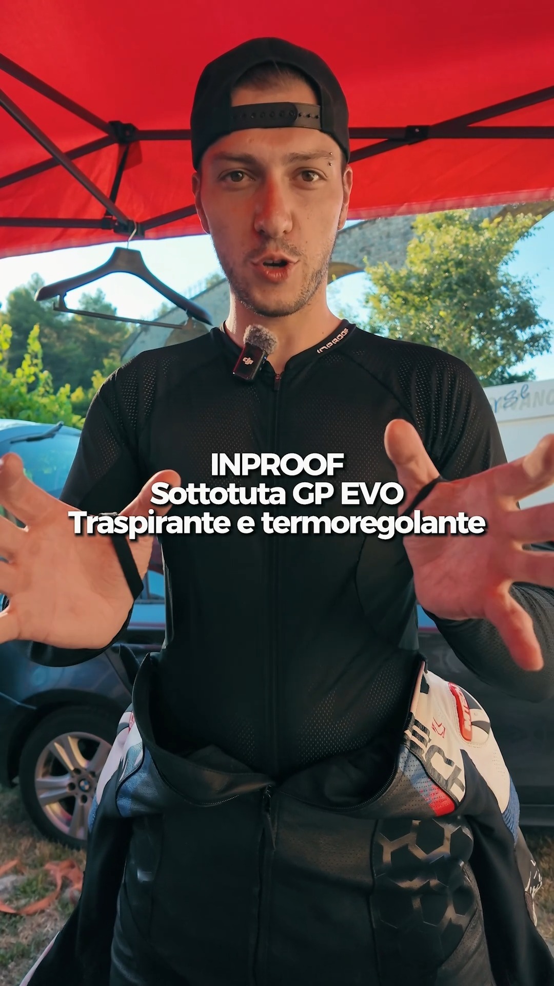 MTech Racing Apparel Facebook ad: A 36°C, sotto la tuta, ogni dettaglio conta.