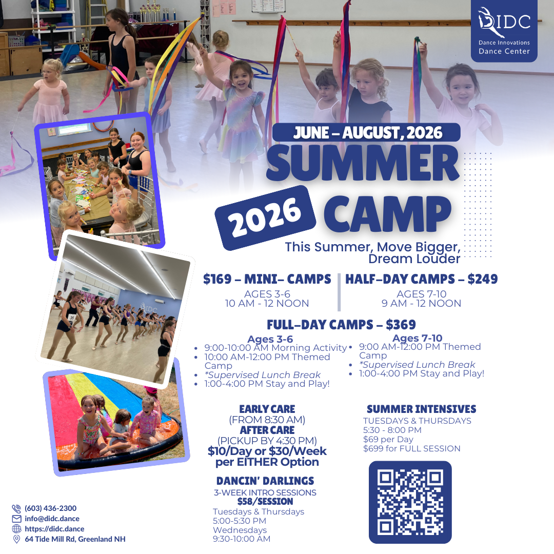 Dance Innovations Dance Center Facebook ad: Give your child a summer full of movement…