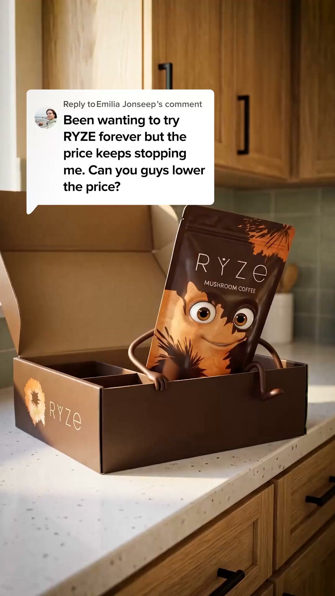 RYZE Superfoods Facebook ad: Pour Yourself a Better Cup of Coffee