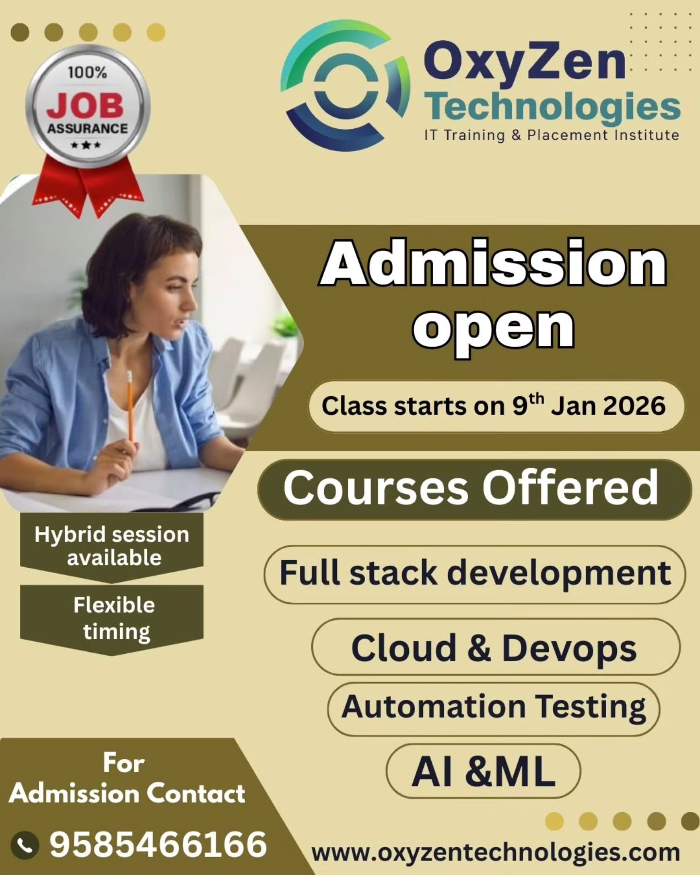 amuthasujatharamesh Facebook ad: Kickstart Your Tech Career with Oxyzen Technologies!