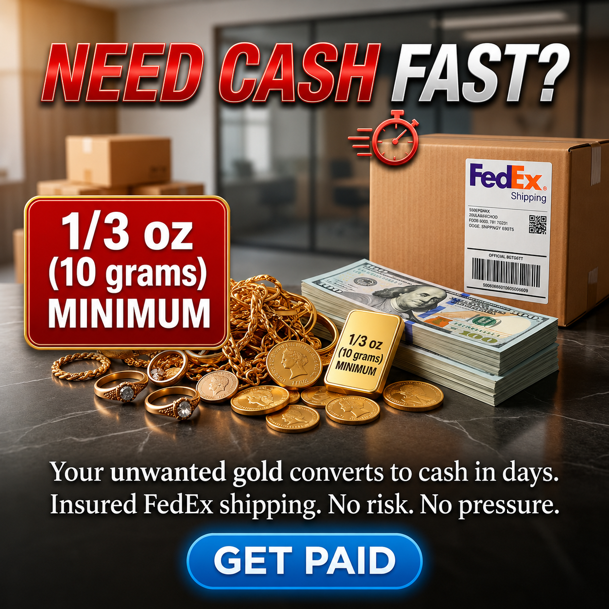 Lilly Davis Facebook ad: If you got more than 1/3 oz of gold in a drawer, read this…