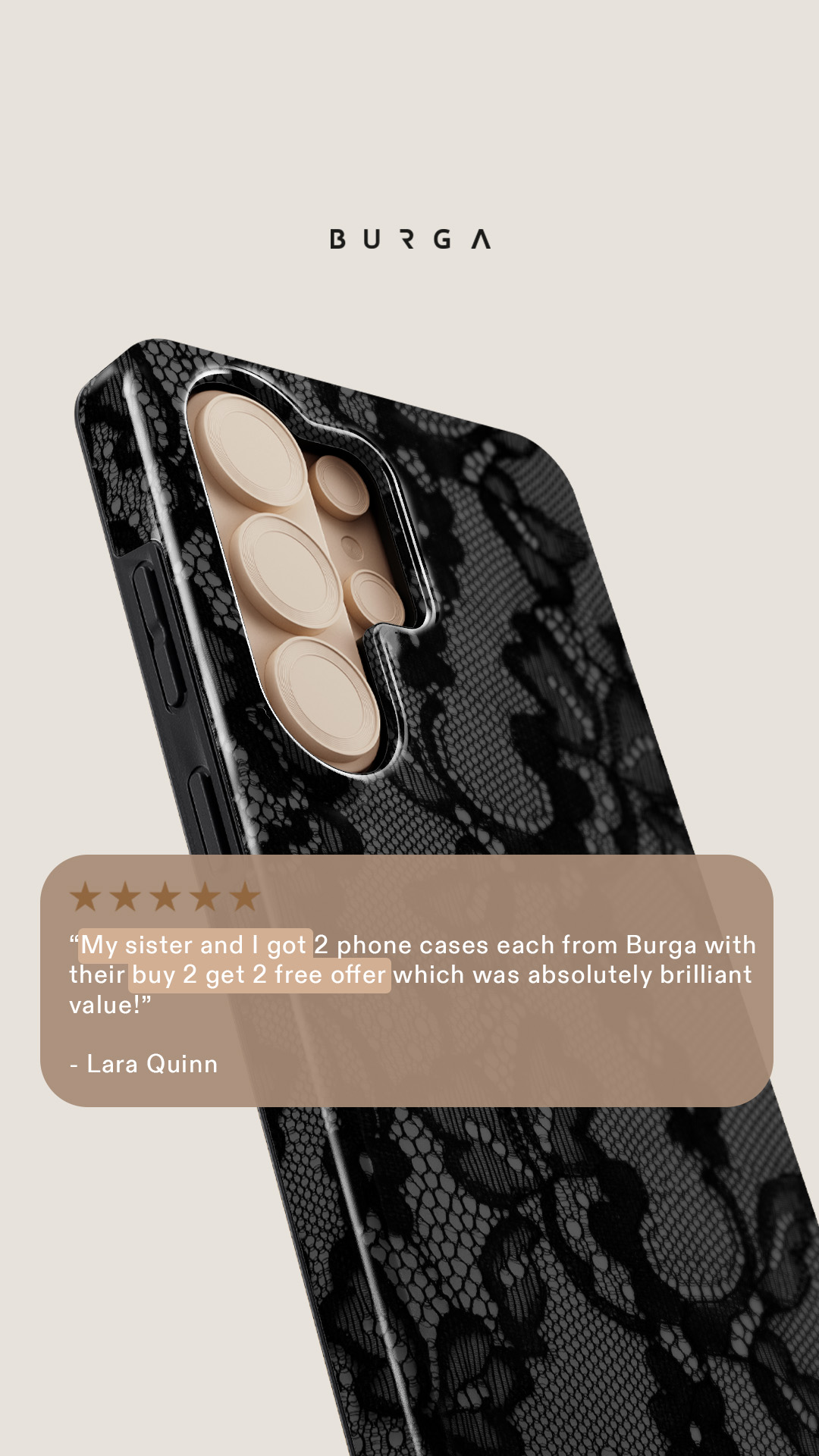 BURGA Cases Facebook ad