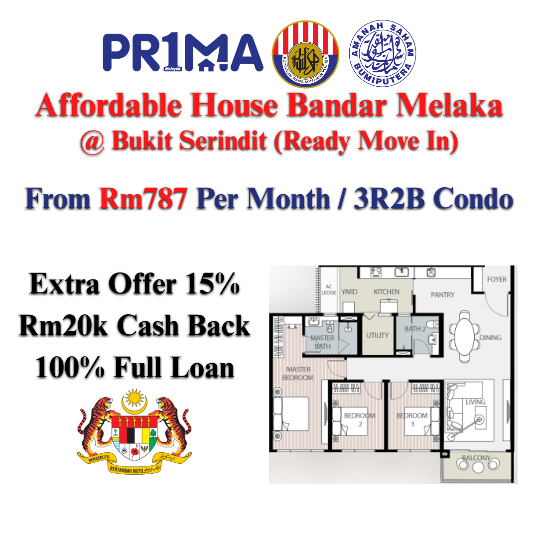 Rumah Mampu De Melaka Facebook ad: RM787 PER MONTH