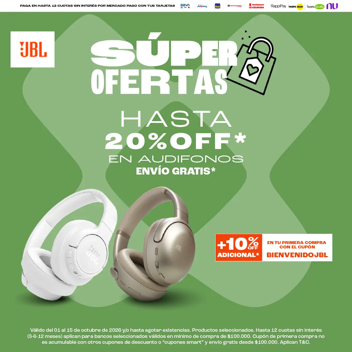 JBL Colombia Facebook ad: Súper ofertas JBL
