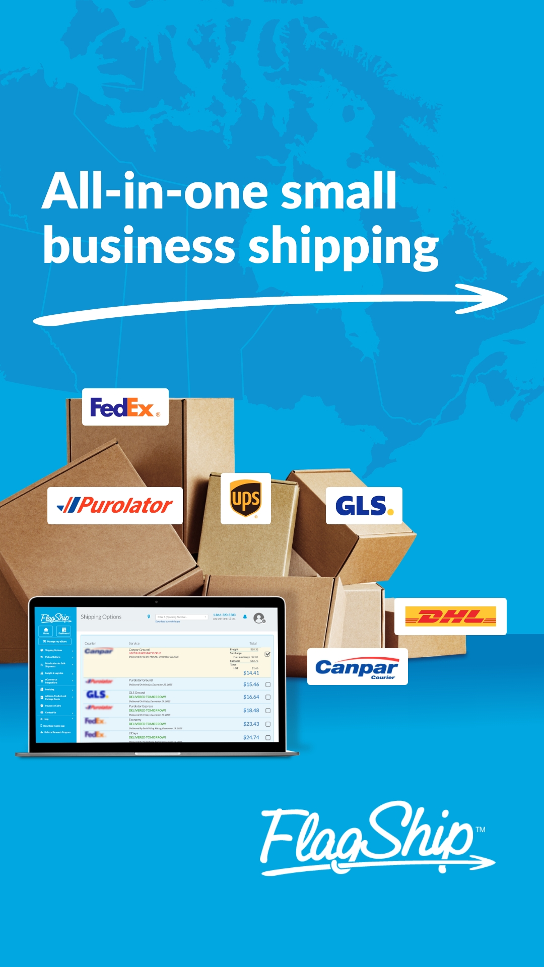 FlagShip Courier Solutions Facebook ad from Apr 2, 2026