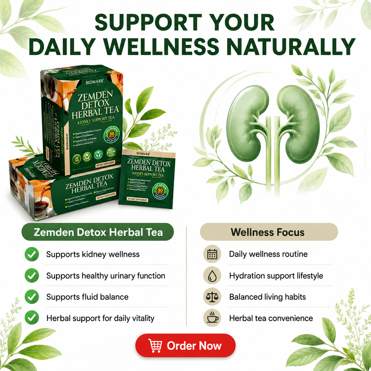 Herbal Kidney Tea Facebook ad: Free Delivery and Payment on Delivery