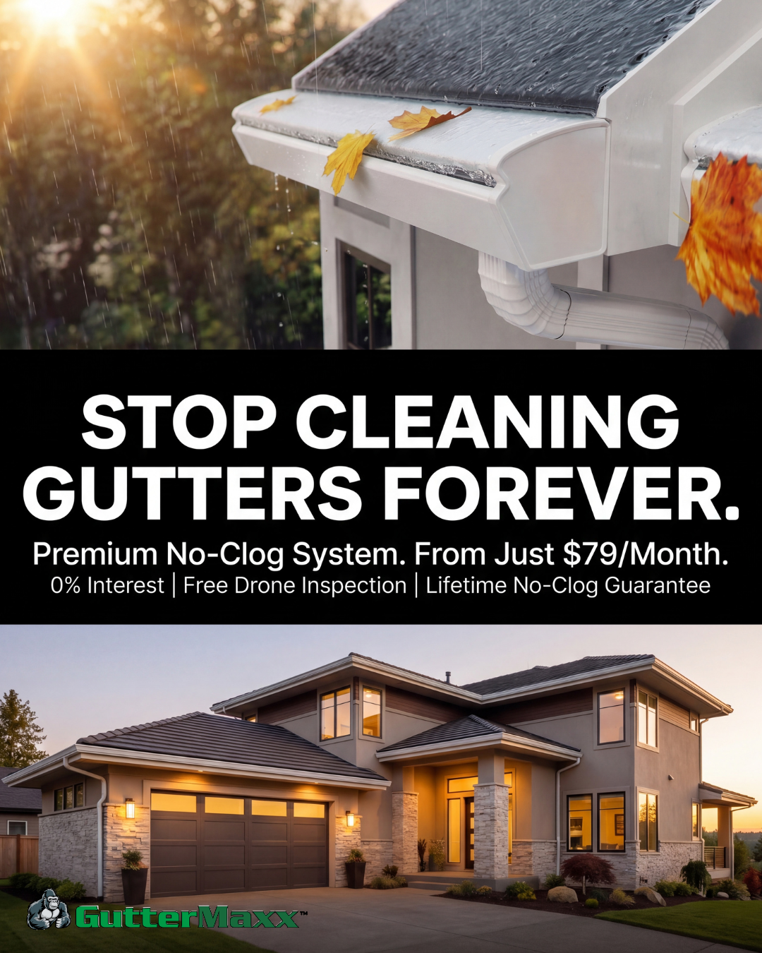 Guttermaxx Facebook ad: Protect Your Home With GutterMaxx