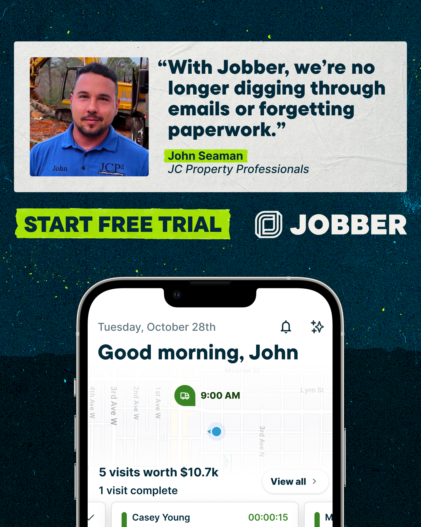 John Seaman Facebook ad: Start your free trial today