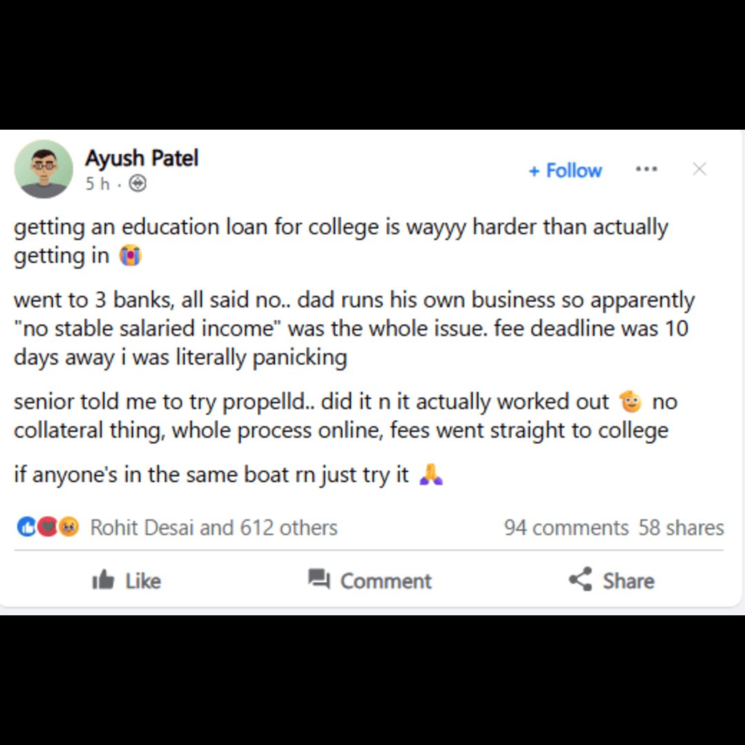 Propelld Facebook ad