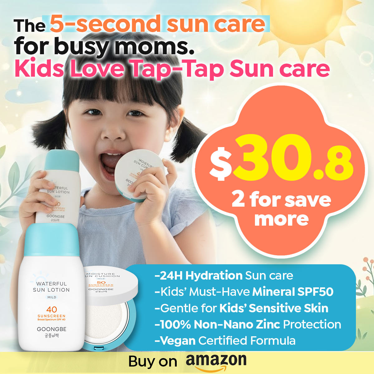 Goongbe Facebook ad: The 5-Seconds Sun Care for Busy Moms
