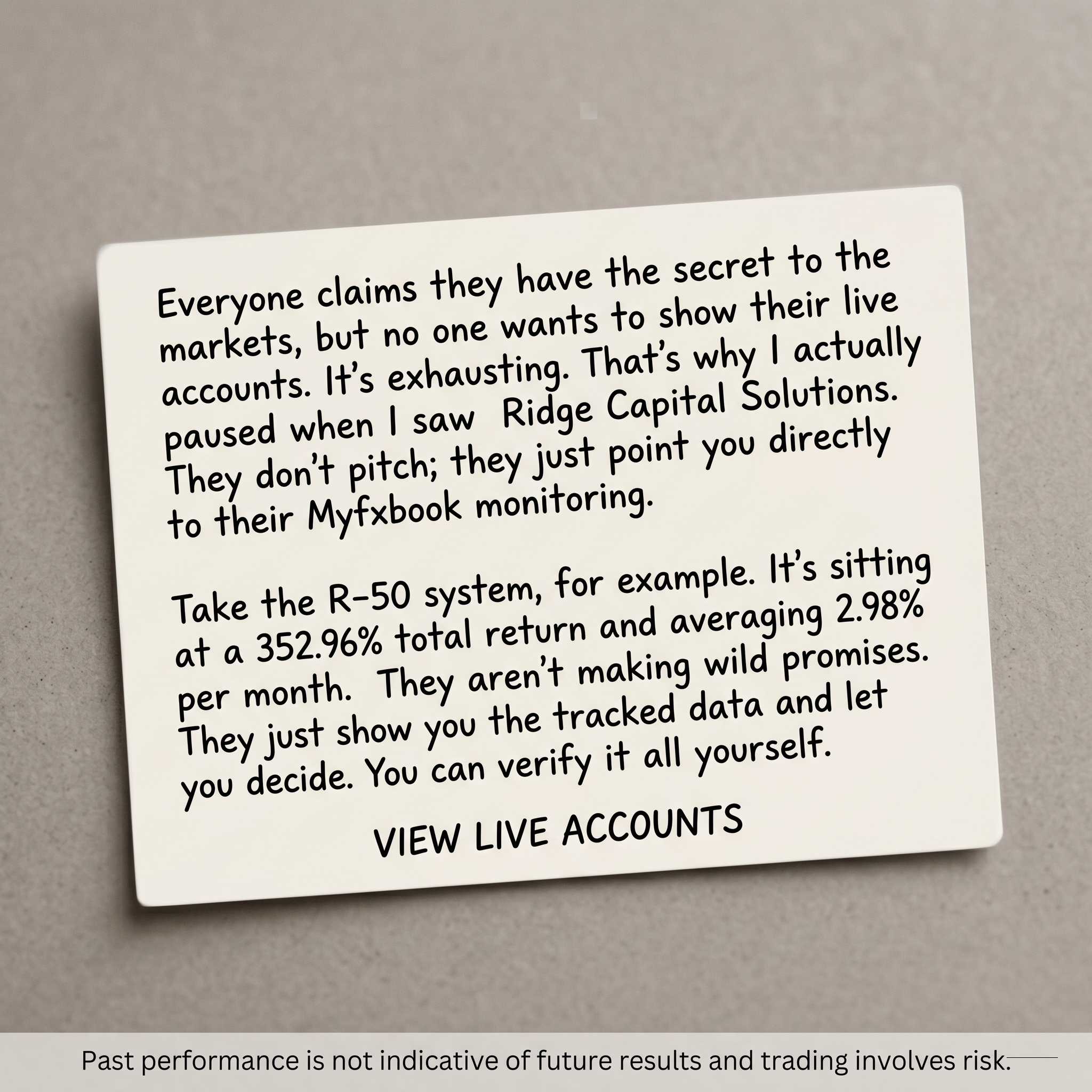 Ridge Capital Solutions Facebook ad