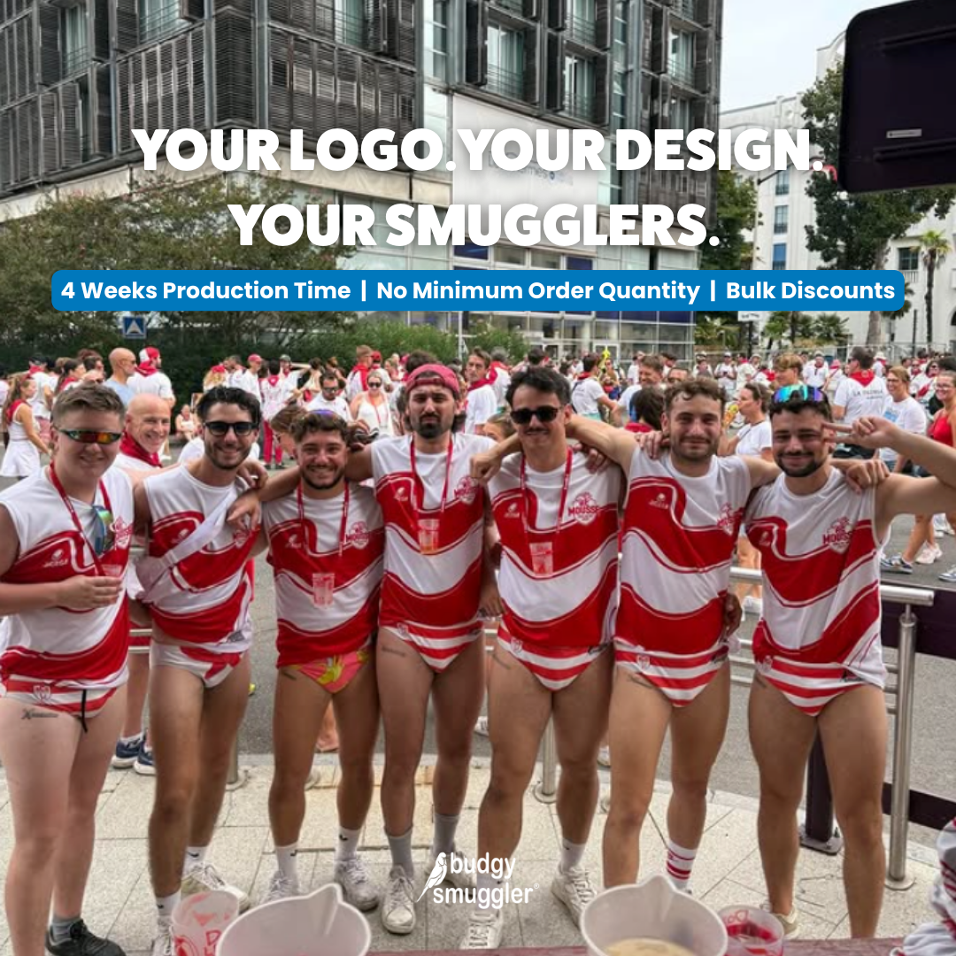 Budgy Smuggler UK Facebook ad: No order too small. No idea too bold.