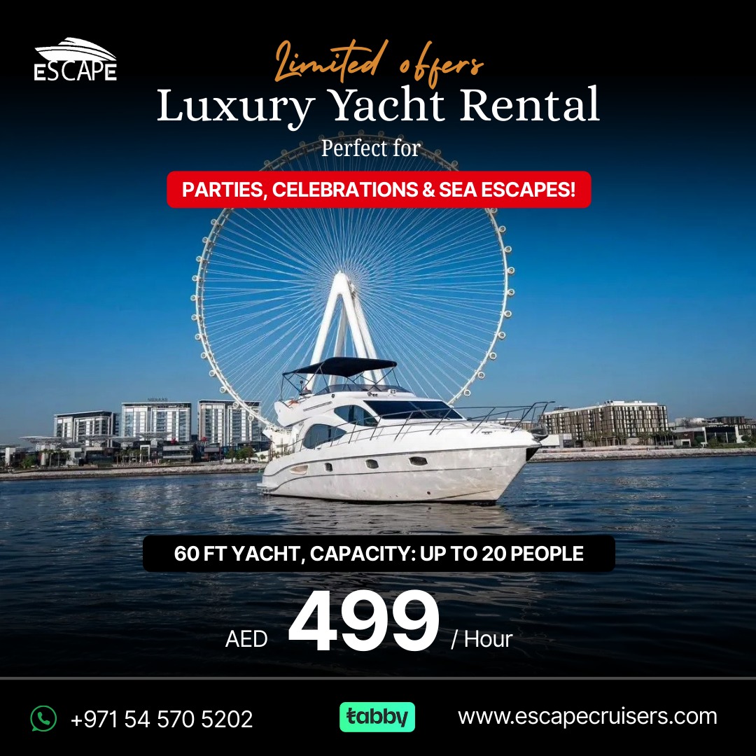 Dubai yacht Boat Rental Facebook ad