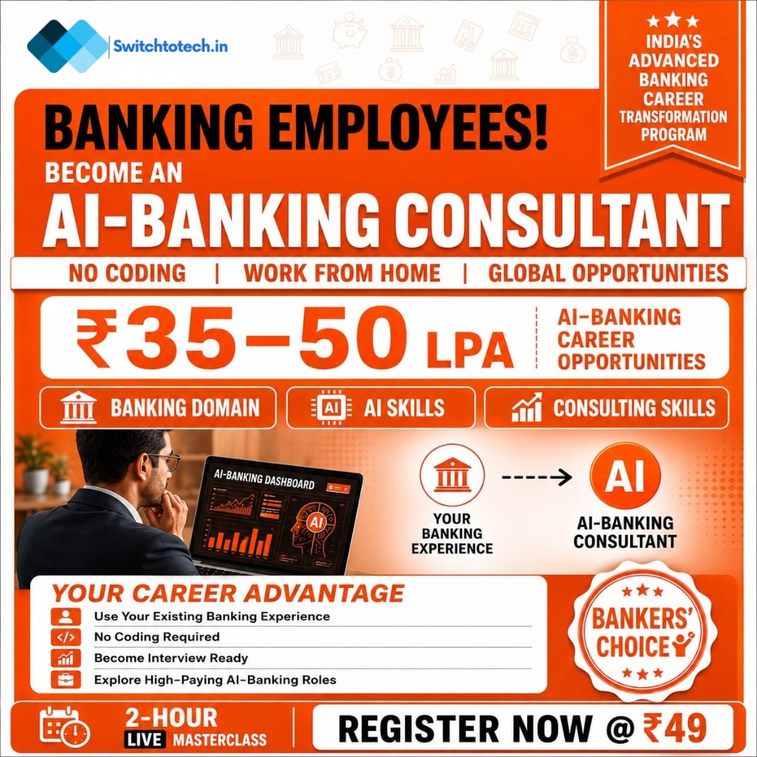 Switchtotech.in Facebook ad: Banking to IT: A Smarter Move for Experienced Professionals