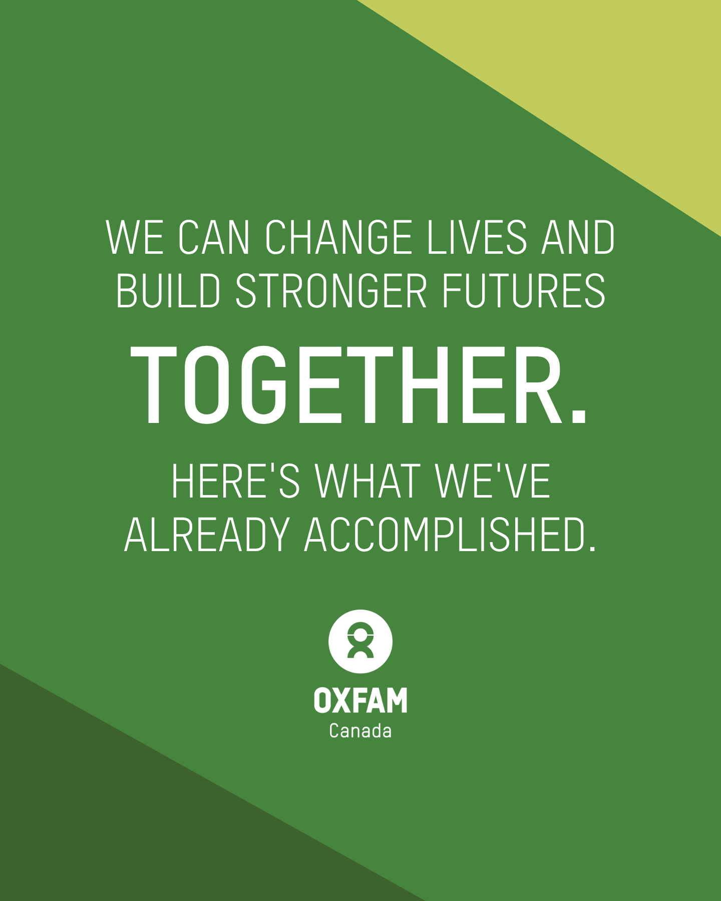 Oxfam Canada Facebook ad: If you’ve had enough of gender injustice, climate…