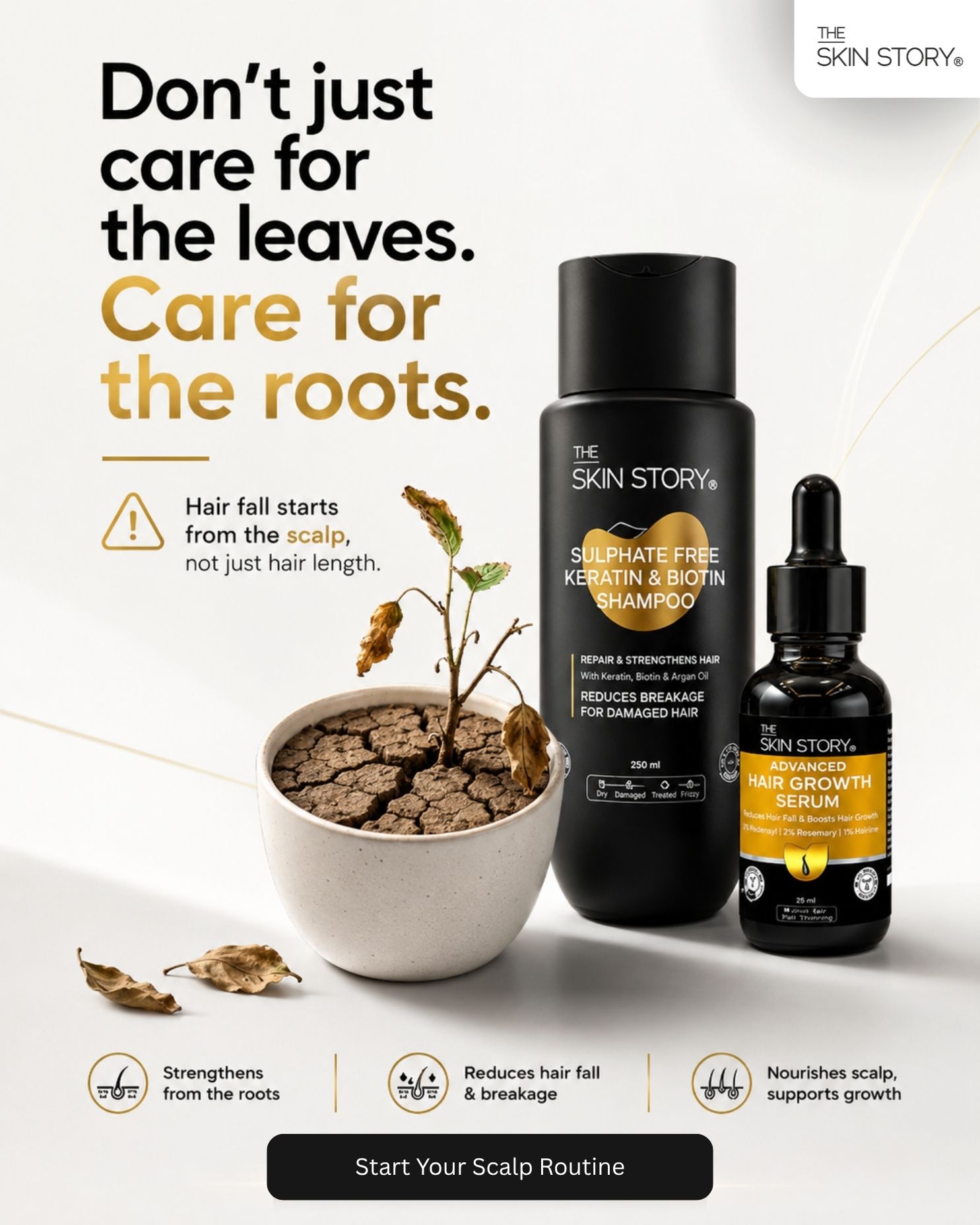 The Skin Story Facebook ad: Hair Growth & Repair Routine