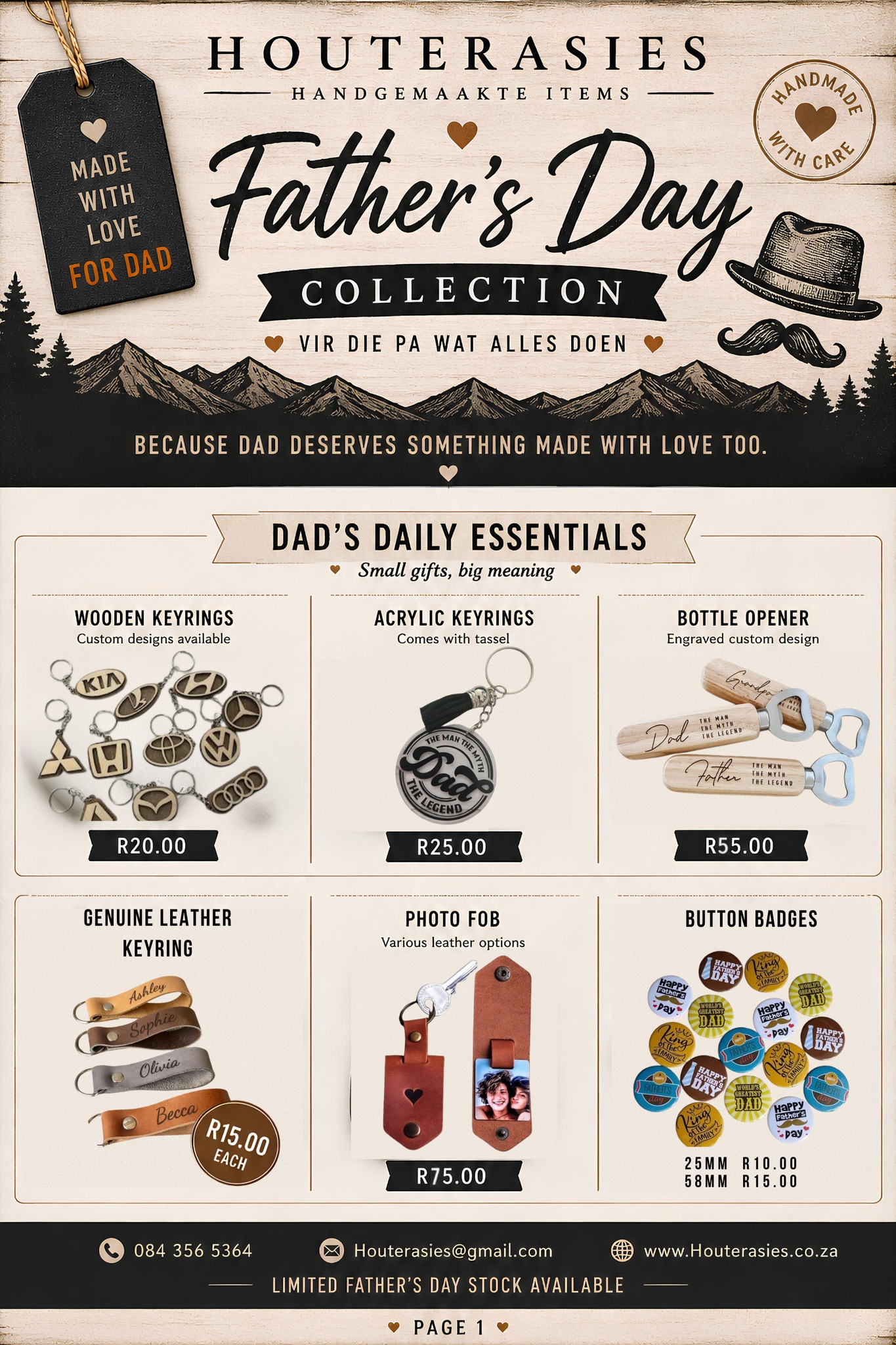 Houterasies Facebook ad: OUR FATHER’S DAY CATALOGUE IS OFFICIALLY LIVE