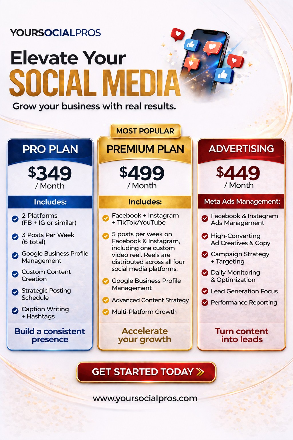 Yoursocialpros Facebook ad: We do social media so you don't have to | Located in…