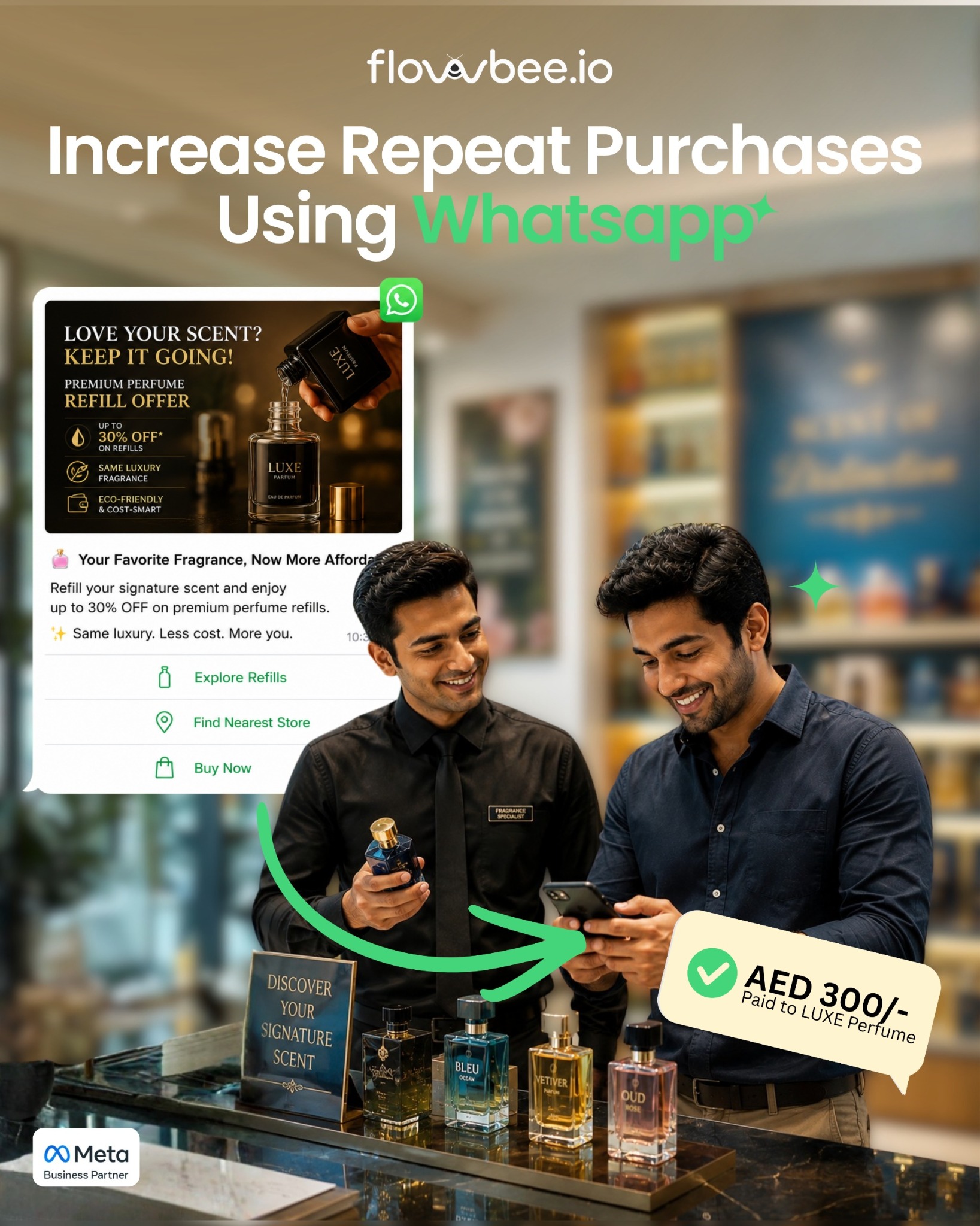 flowbee.io Facebook ad: Recover 30% Lost E-commerce Sales via WhatsApp!
