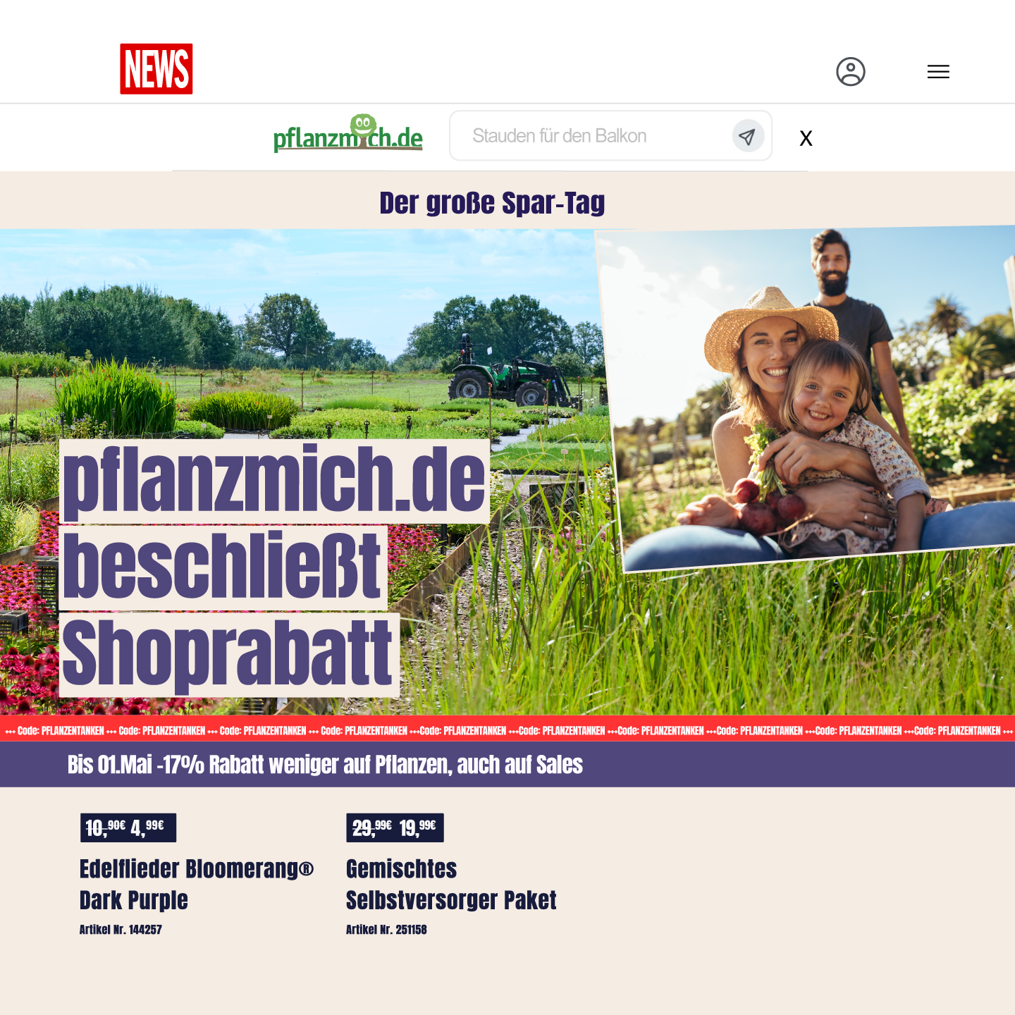 Pflanzmich.de Facebook ad