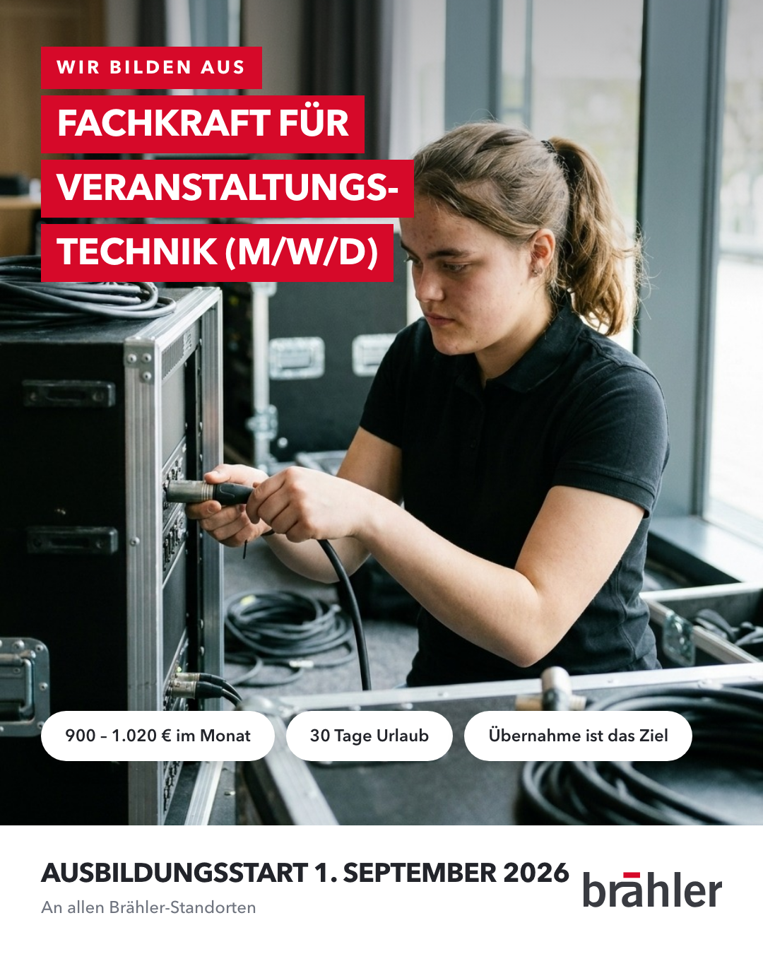 Brähler ICS Konferenztechnik Facebook ad: Bewerben in drei Minuten