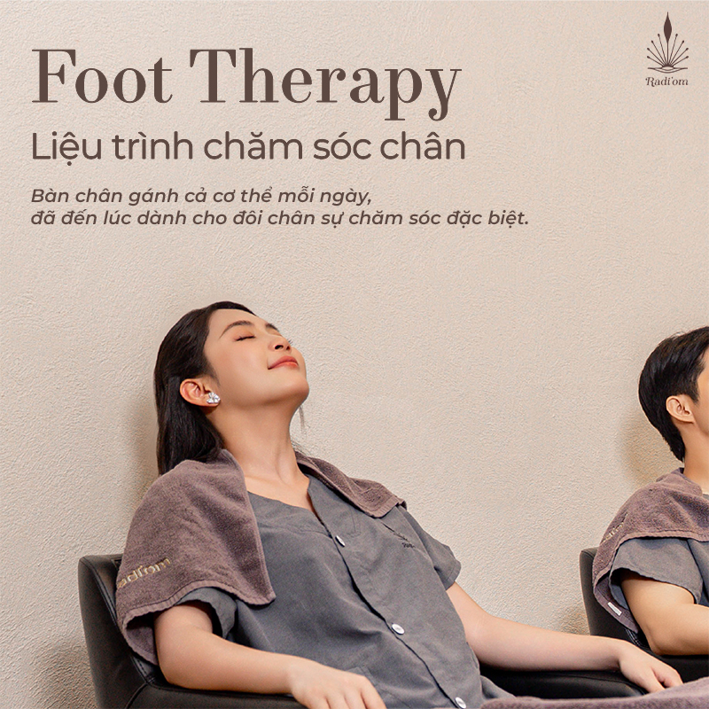 Radi’om wellness center Facebook ad: FOOT THERAPY LIỆU TRÌNH CHĂM SÓC CHÂN CHUYÊN…