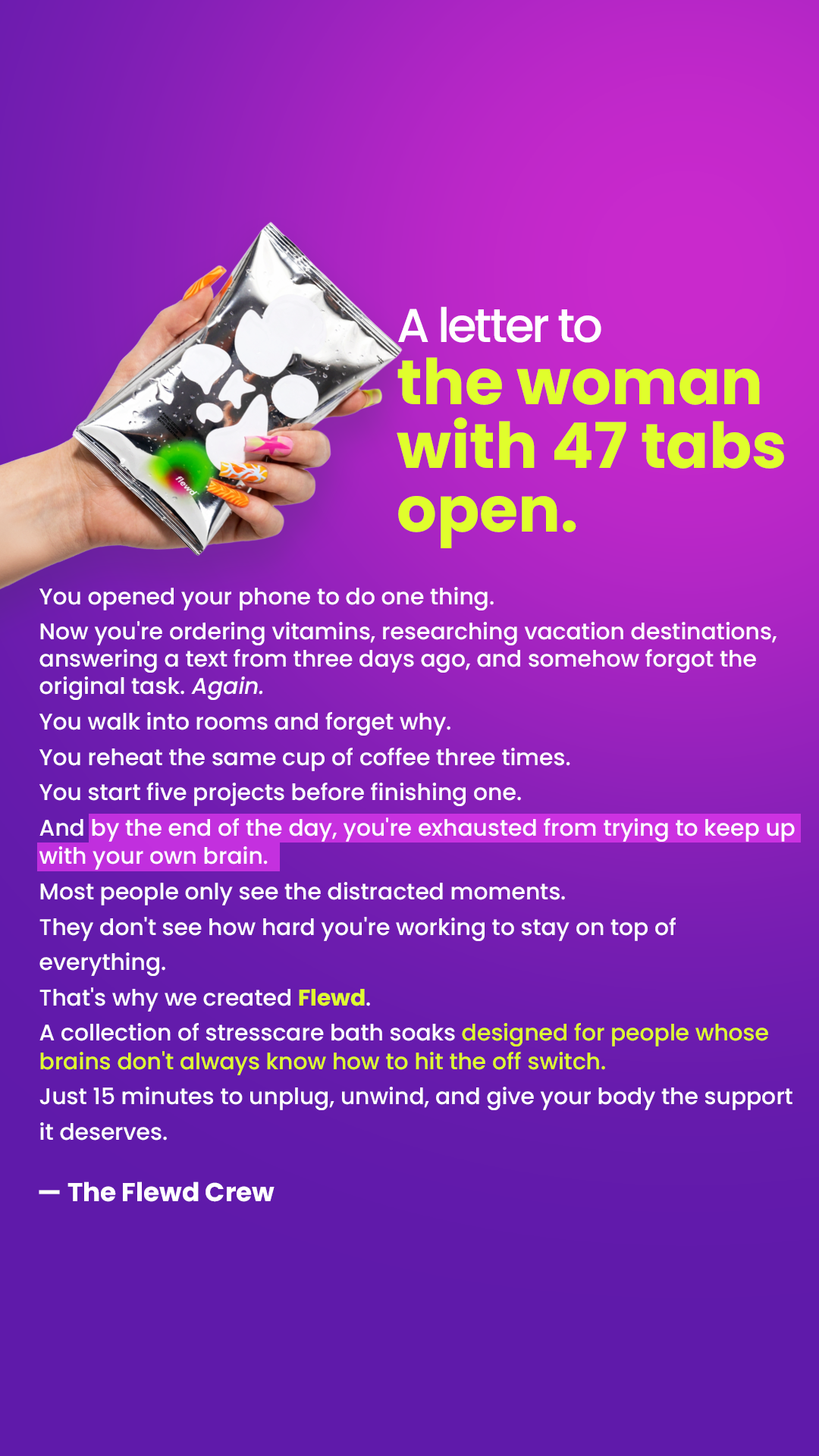 Flewd Stresscare Facebook ad