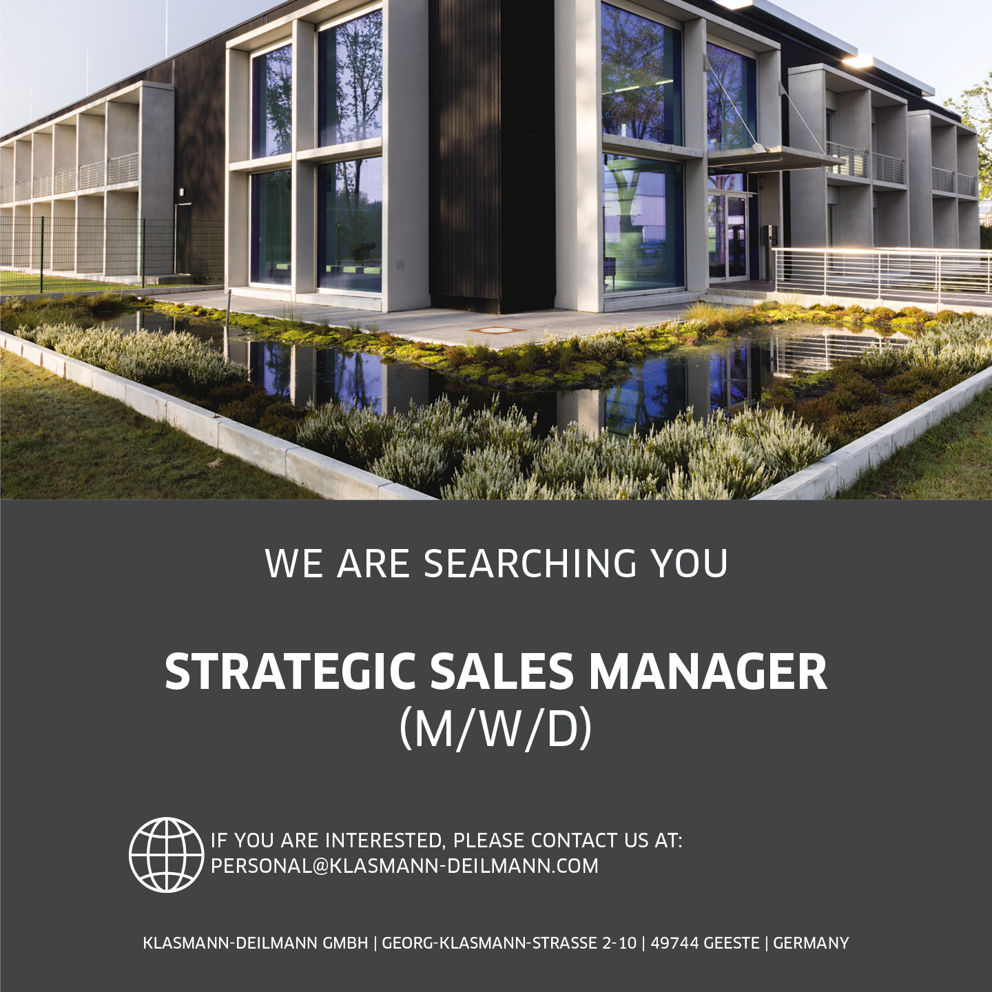 Klasmann-Deilmann Facebook ad: We’re hiring: Strategic Sales Manager (m/f/d)