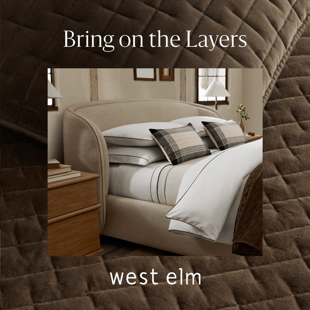 West Elm Facebook ad: Transitional Bedding