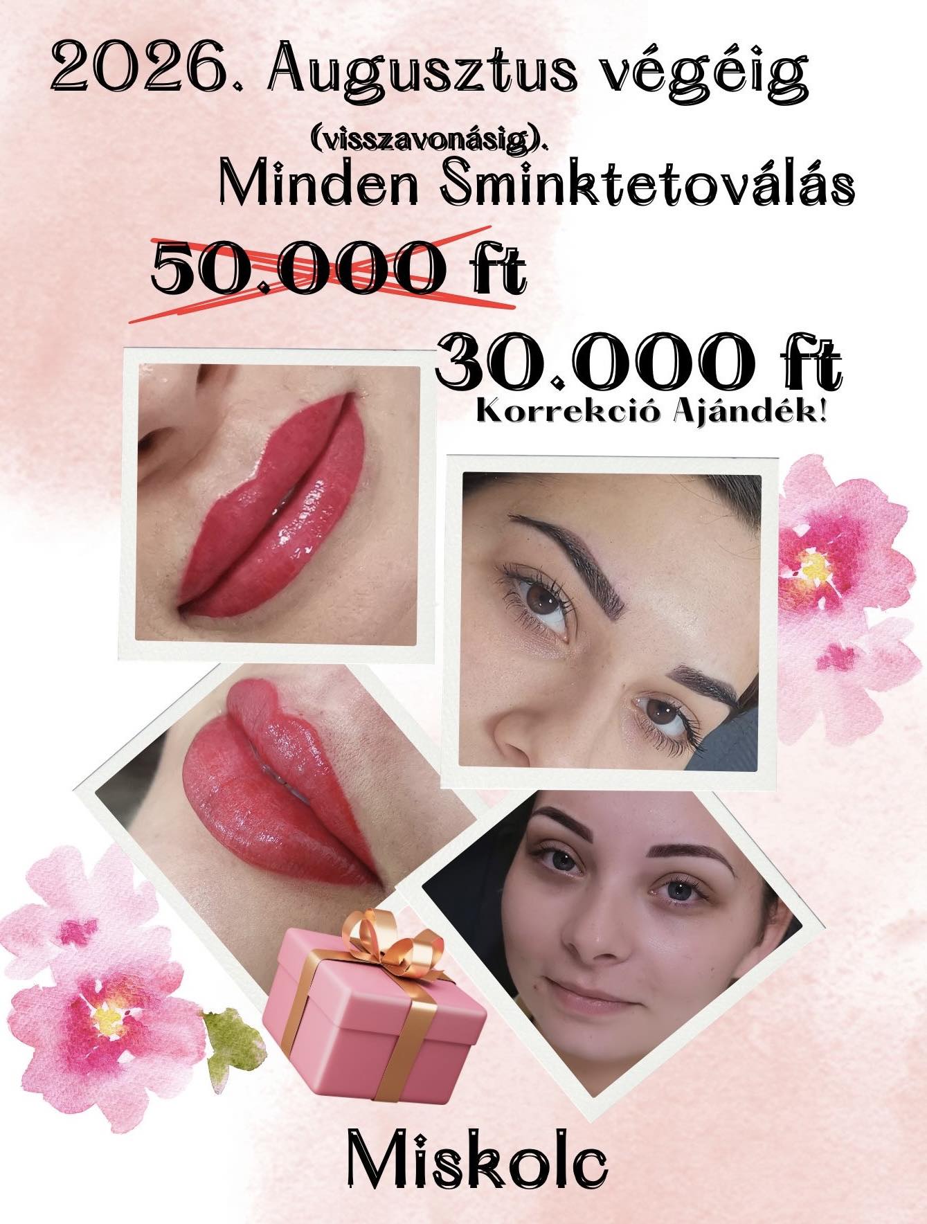 Tóth Simon Sarolta Kozmetikus & Sminktetováló - Soulmate Salon - Facebook ad: 2026. Augusztus végéig.