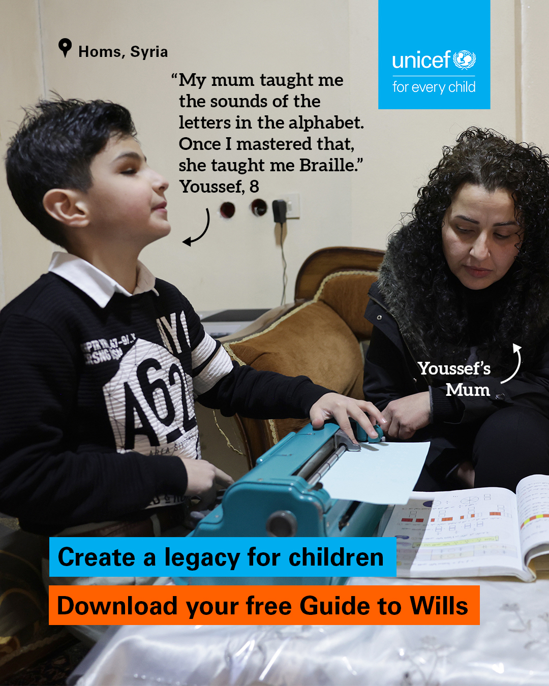 UNICEF UK Facebook ad