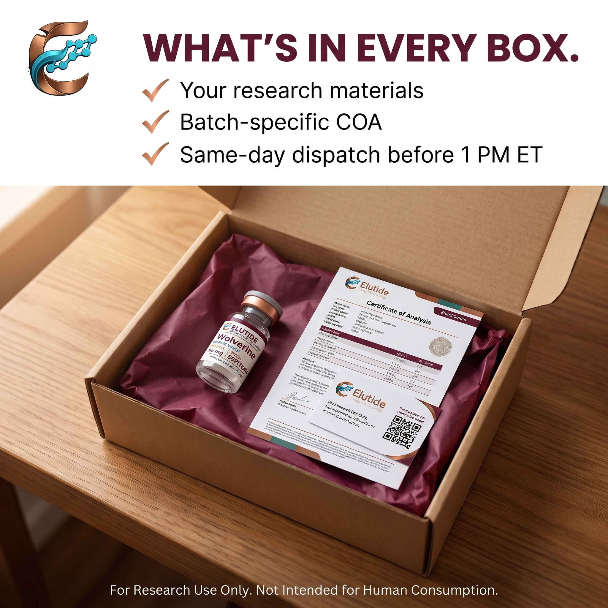 Elutide - Purity You Can Verify Facebook ad: What's In Every Box