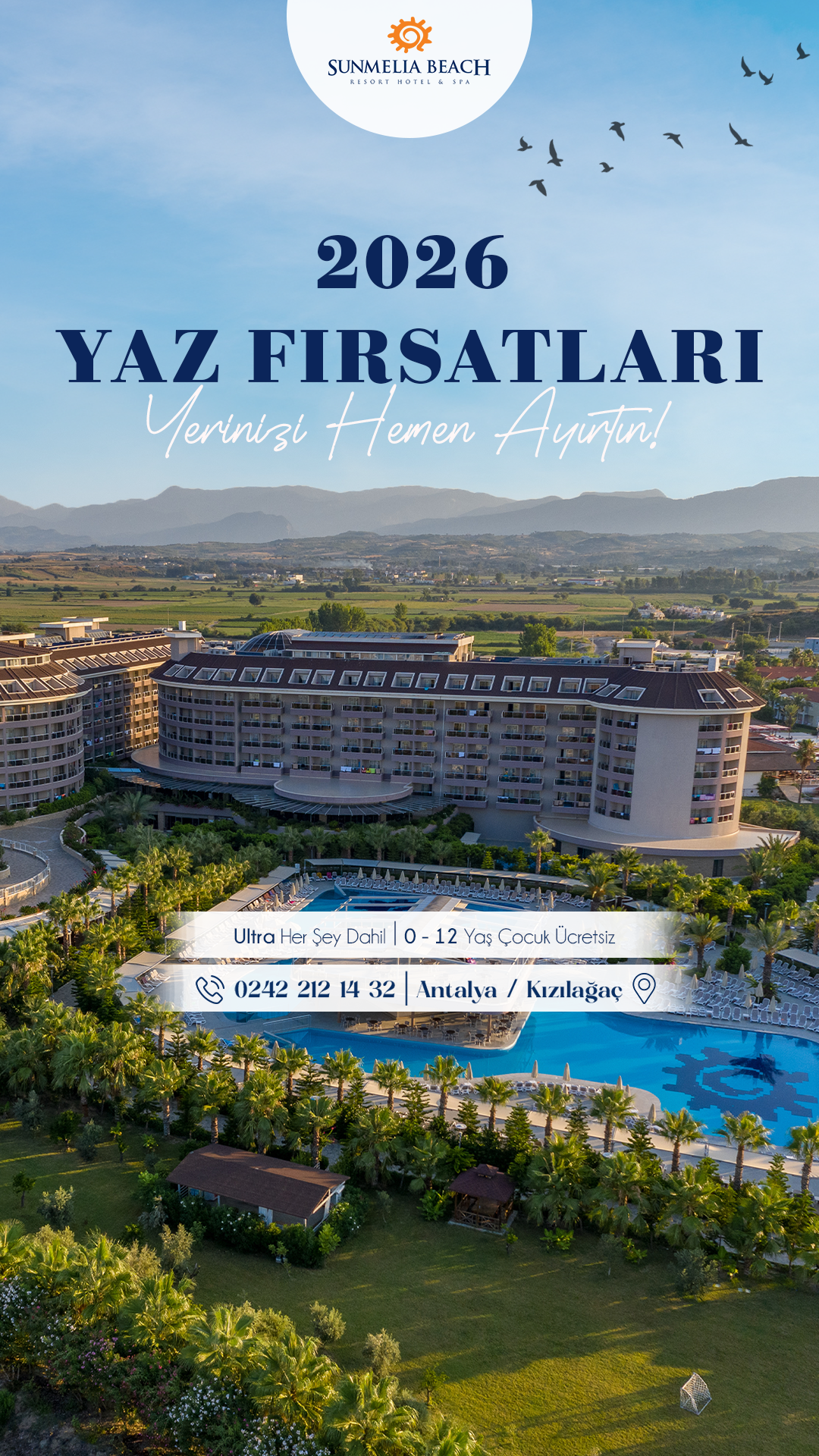 Sunmelia Beach Resort Facebook ad from Jun 3, 2026