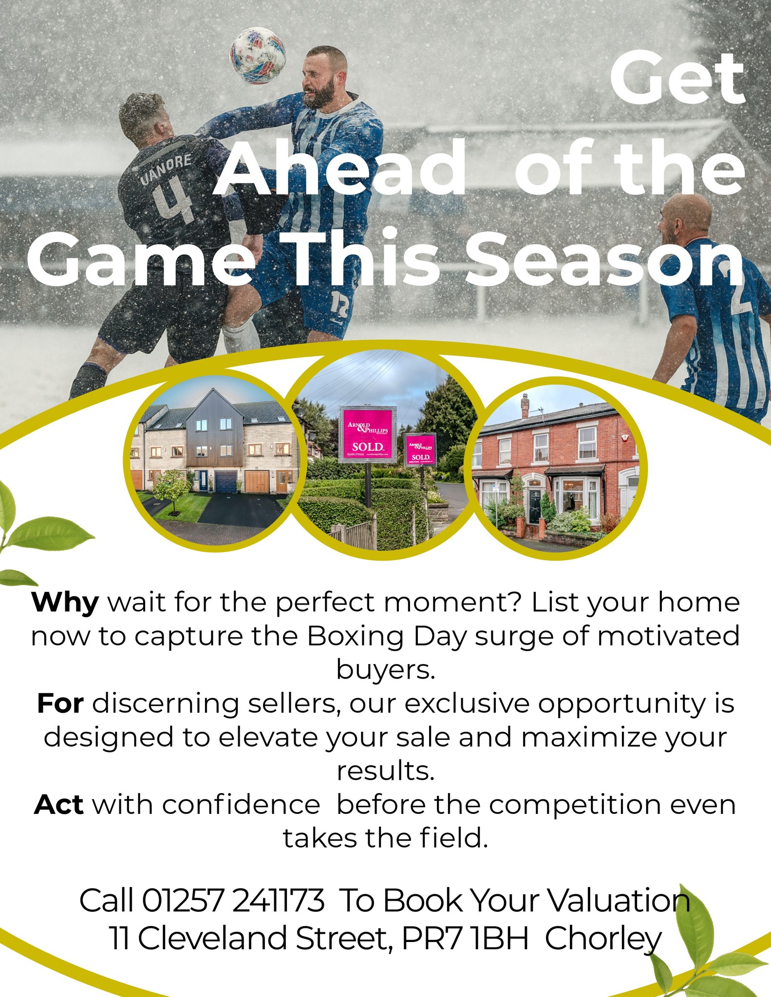 Arnold and Phillips Chorley Facebook ad: Get Ahead Of The Game