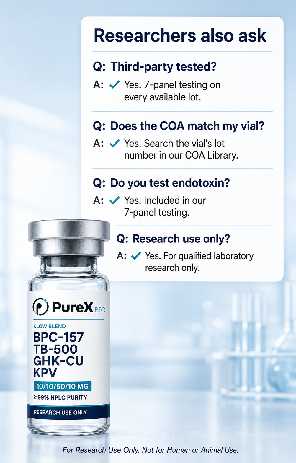 PureX Bio Facebook ad: Peptide Quality You Can Trust