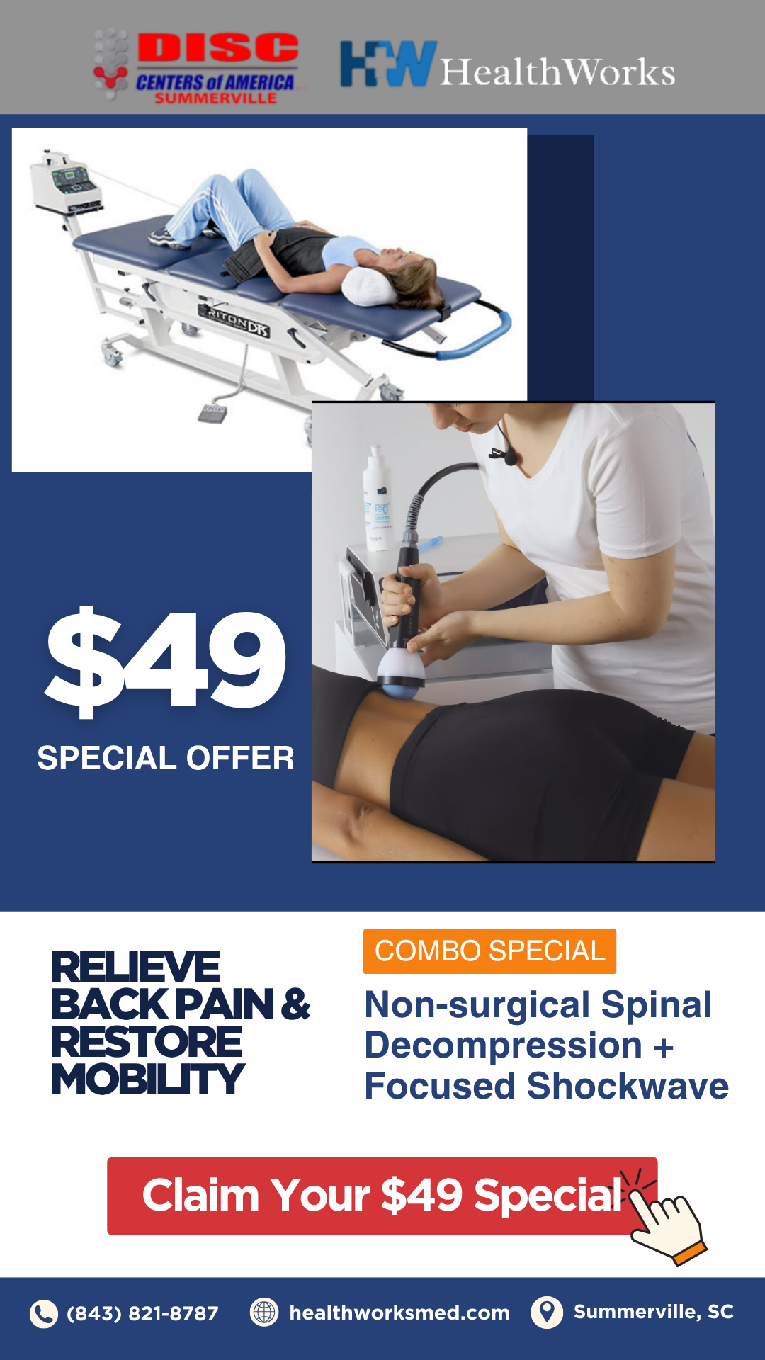 HealthWorks DCOA Summerville Facebook ad from Feb 26, 2026