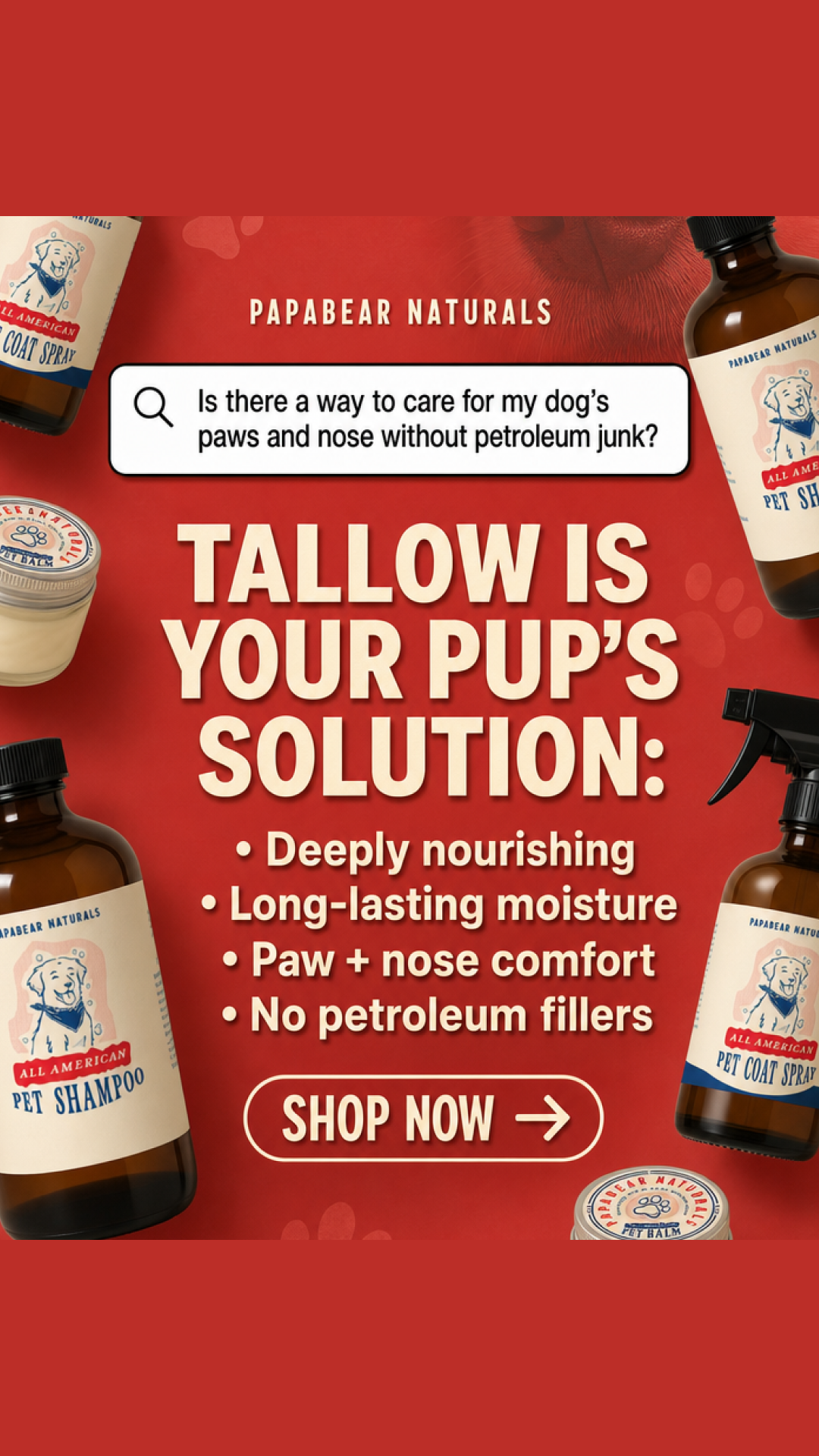 Papabear Naturals Facebook ad