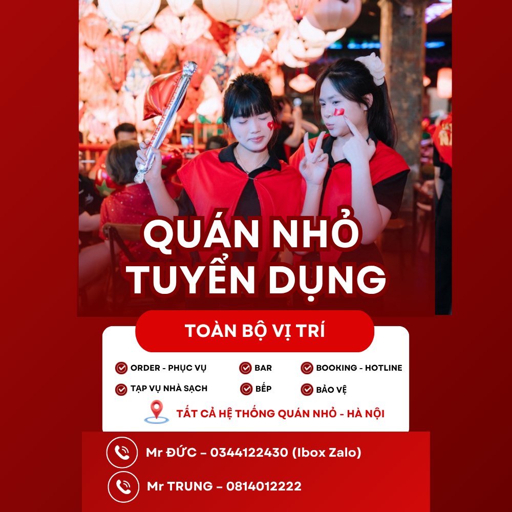 Quán Nhỏ Tuyển Dụng Facebook ad: QUÁN NHỎ MỞ RỘNG HỆ THỐNG, TUYỂN ĐỒNG…