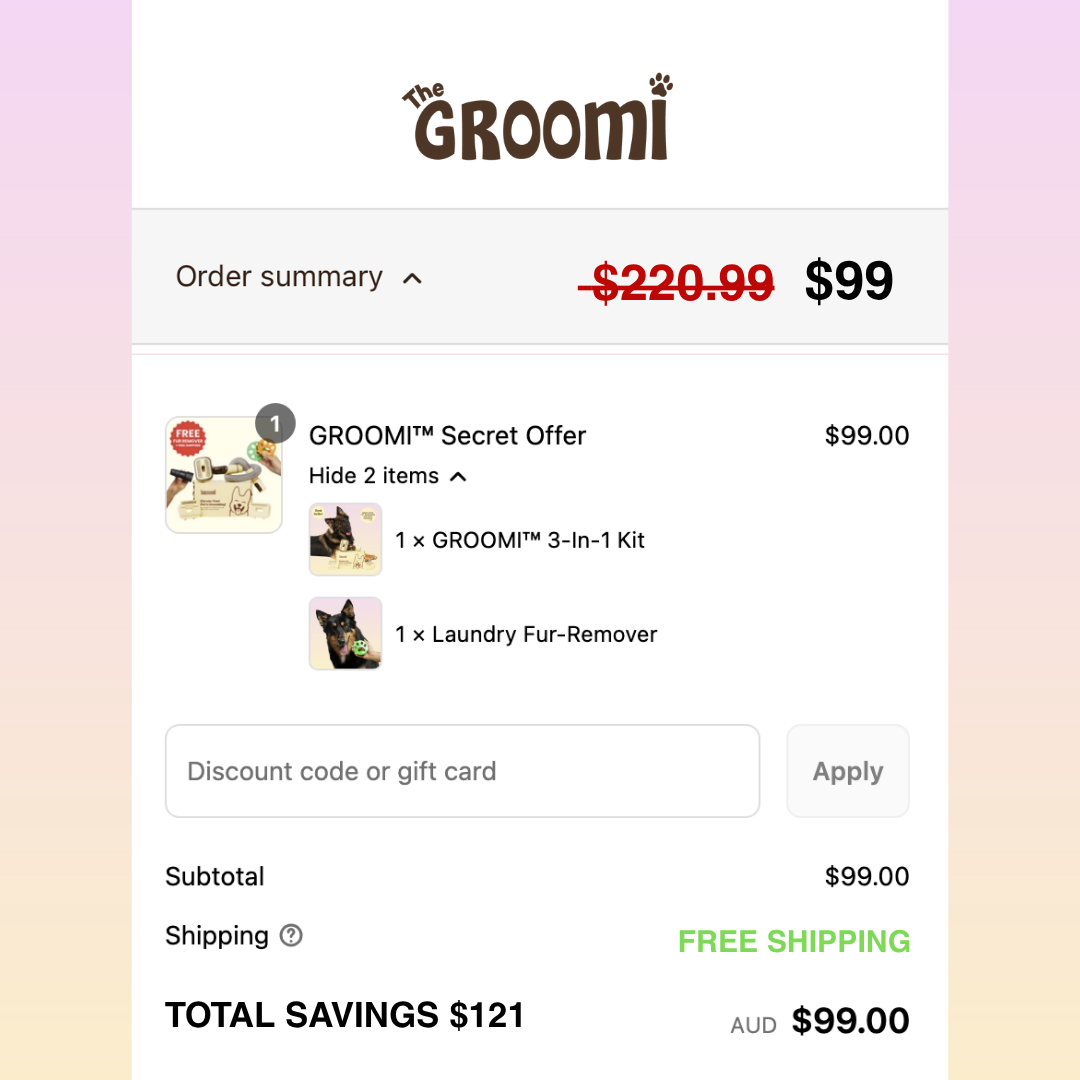 The Groomi Facebook ad