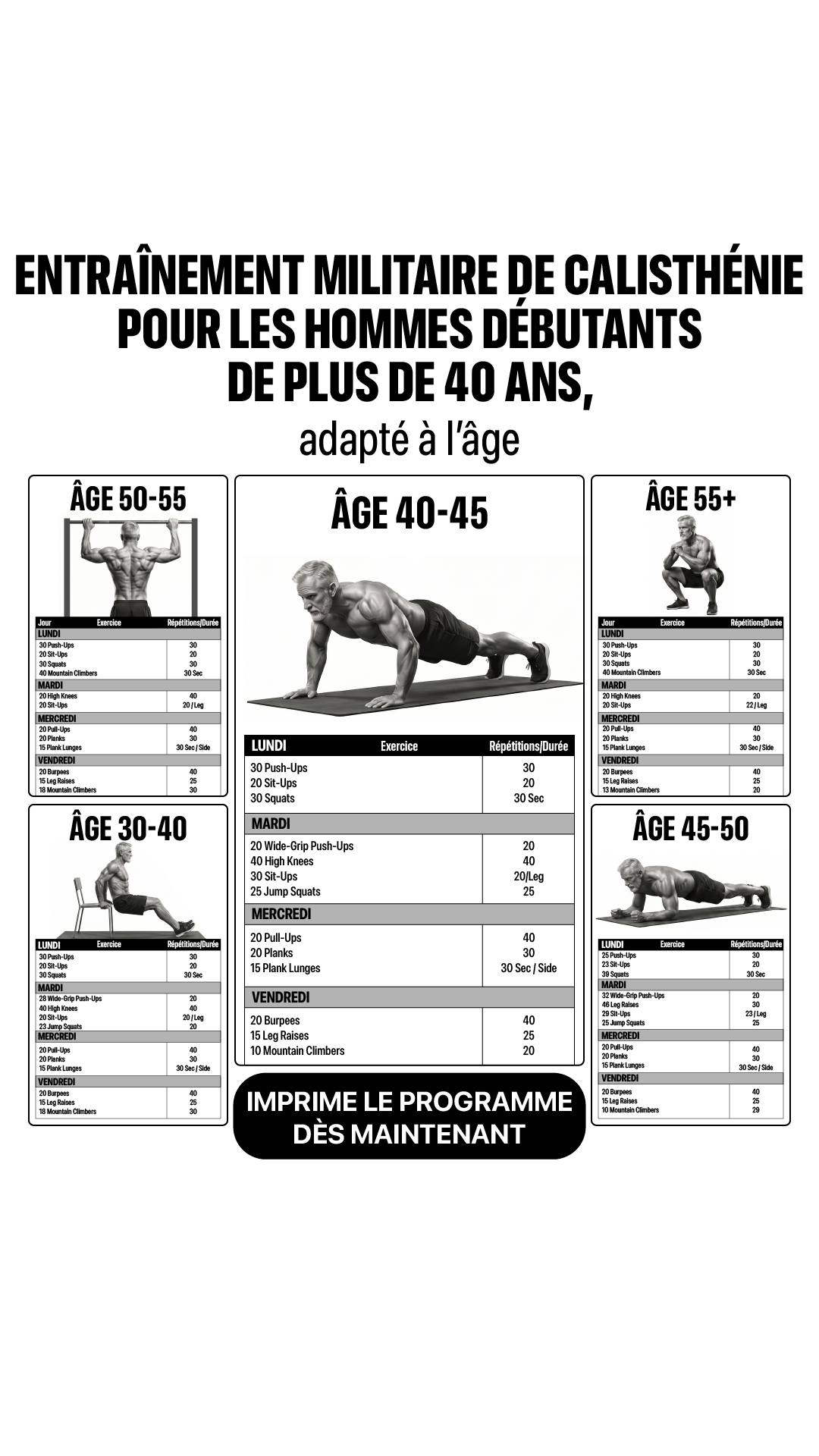 Male Calisthenics Challenge Facebook ad