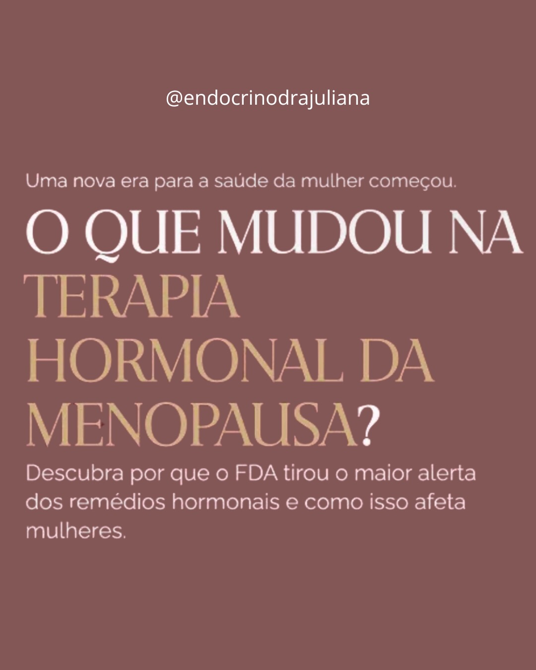 Consultório endocrinologia Dra Juliana G F Schiavini Facebook ad: Reposição hormonal: A verdade sempre foi a mesma…