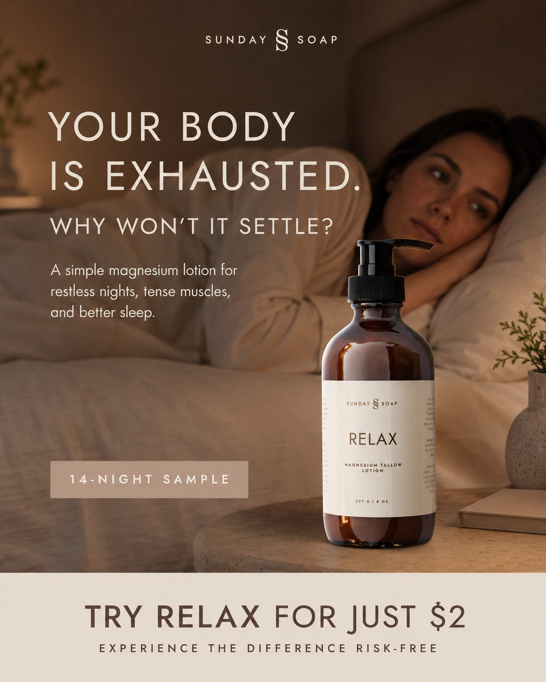 Sunday Soap Facebook ad: Your legs chose chaos.