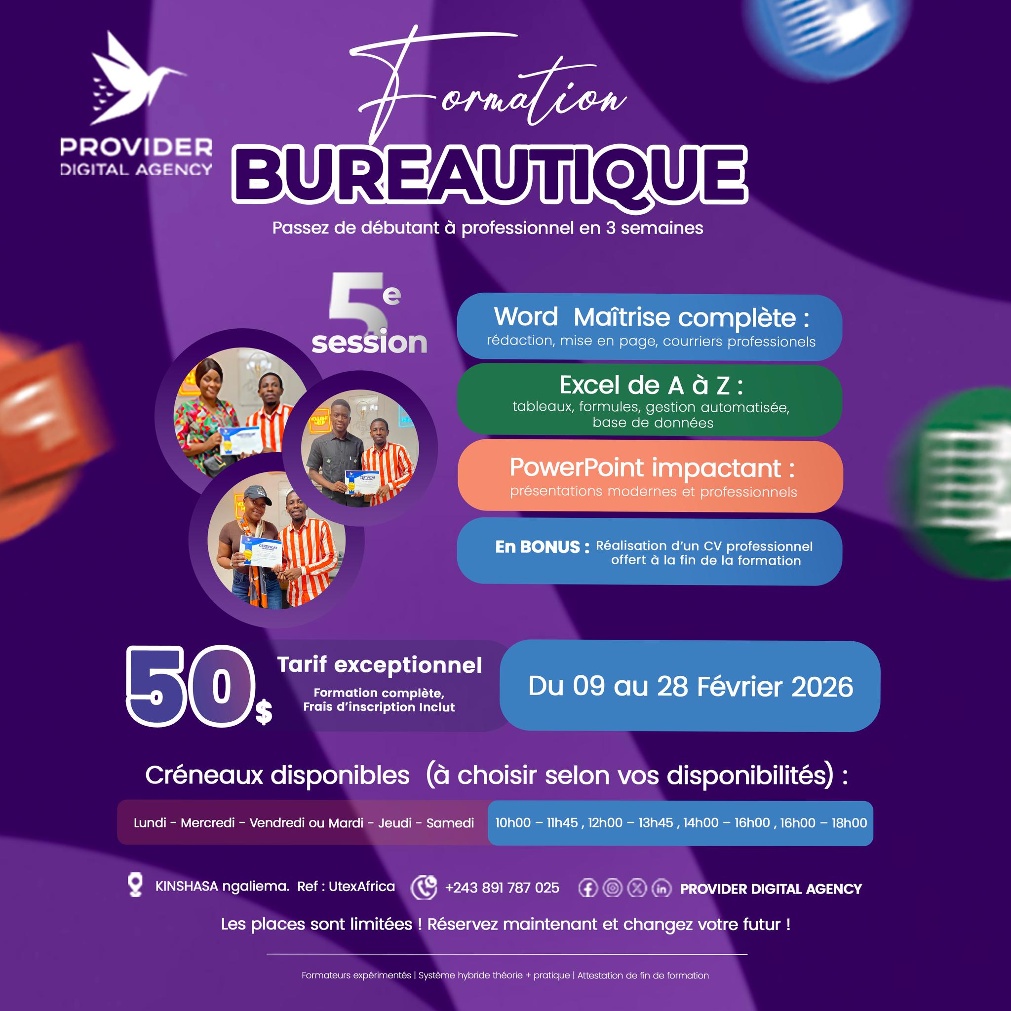Provider Agency Facebook ad: Nouvelle session ouverte!