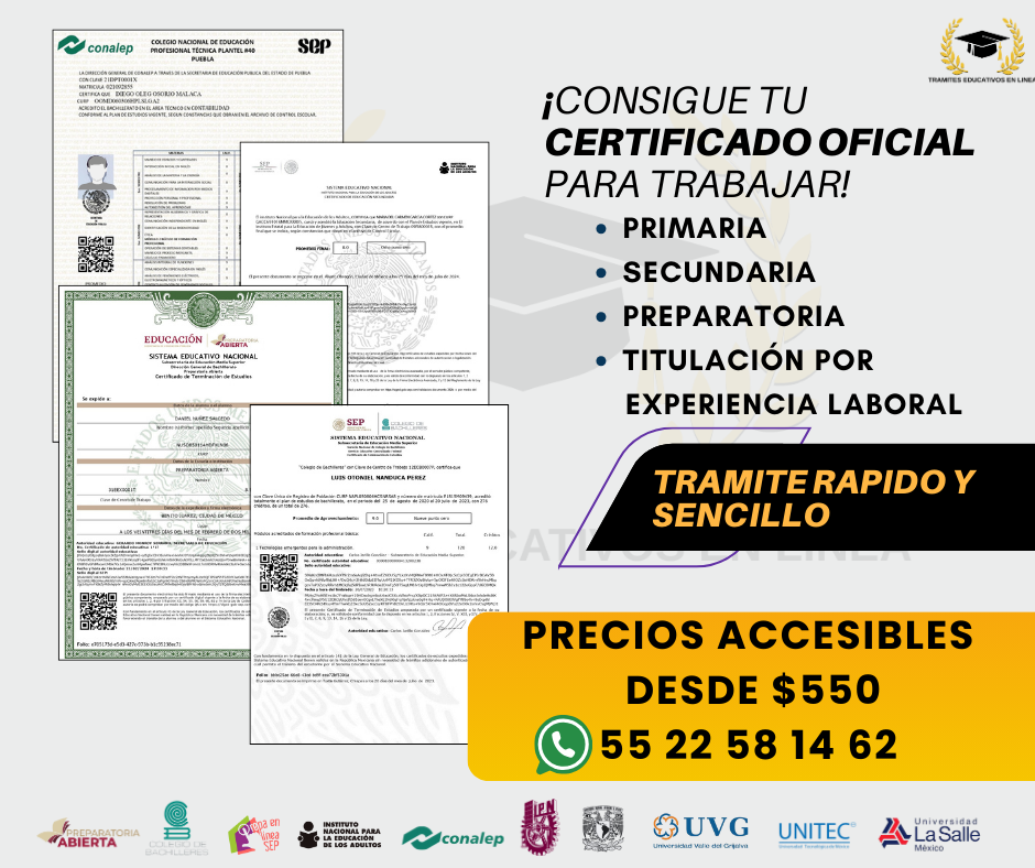 Tramites Educativos en Línea. Facebook ad: Chatea con nosotros
