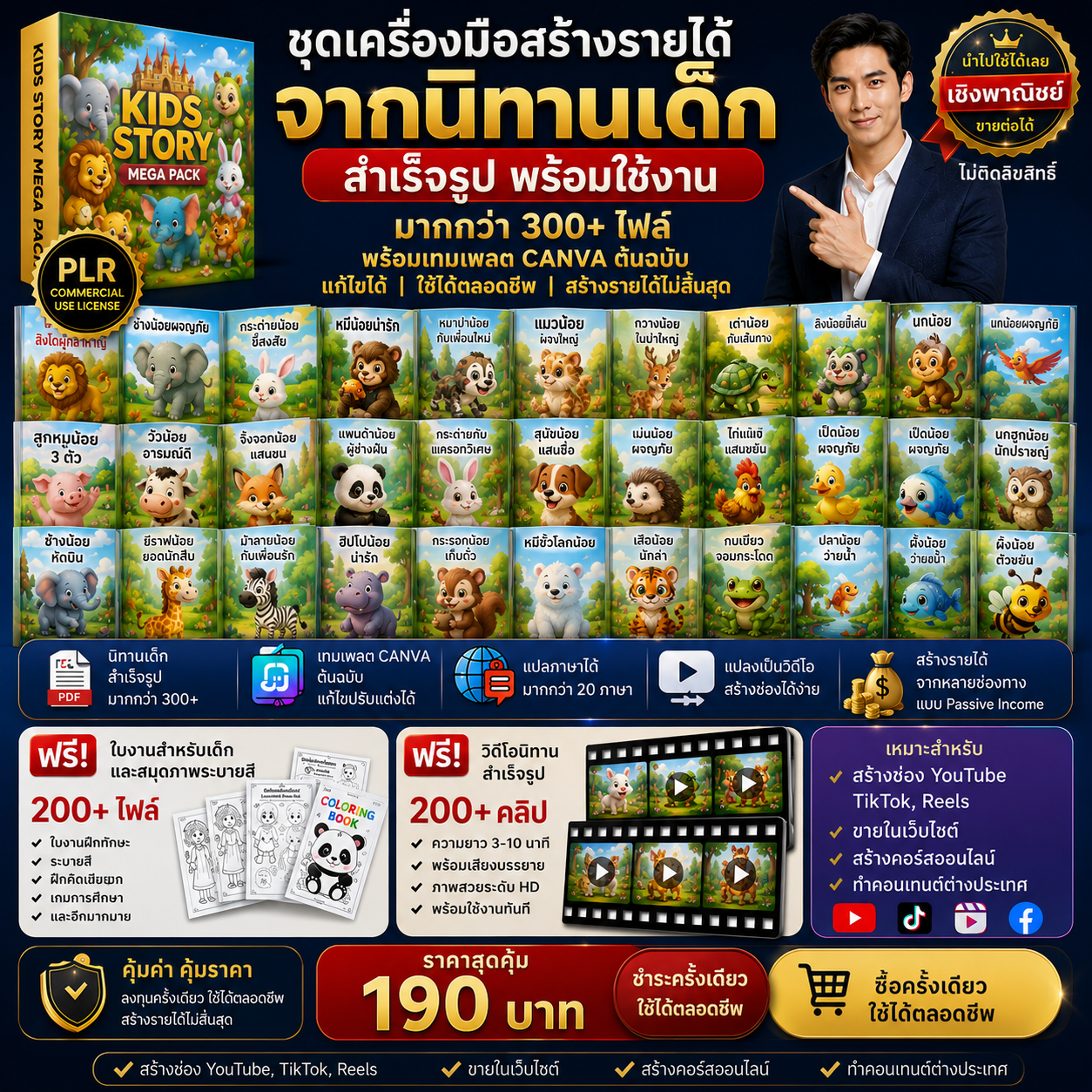 Digital products Facebook ad: พลิกไอเดียเป็นเงินล้าน! สร้างช่องนิทานเด็กแบบมือโปร ง่ายๆ…