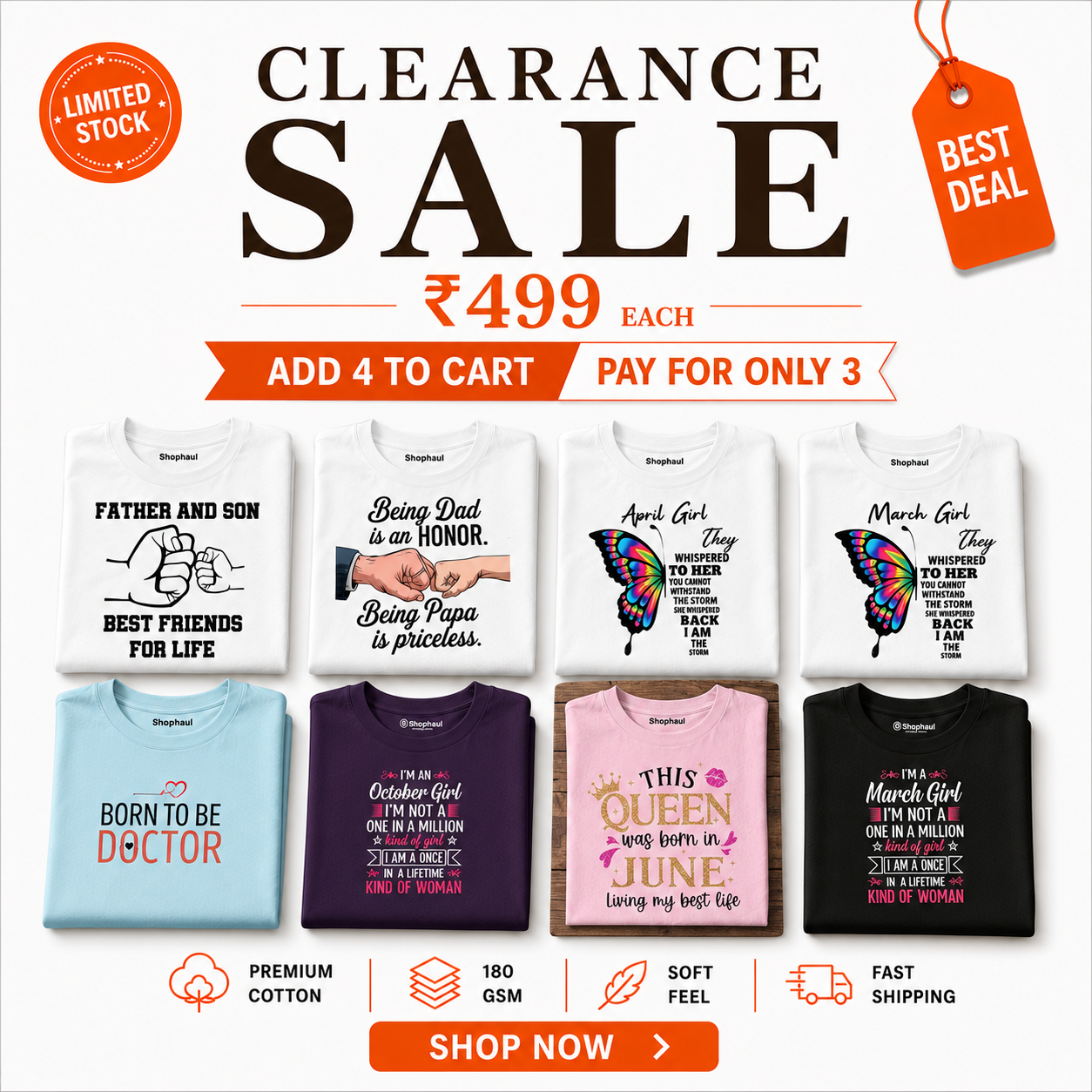The Shophaul Facebook ad: ₹499 Clearance Sale | Selling Fast