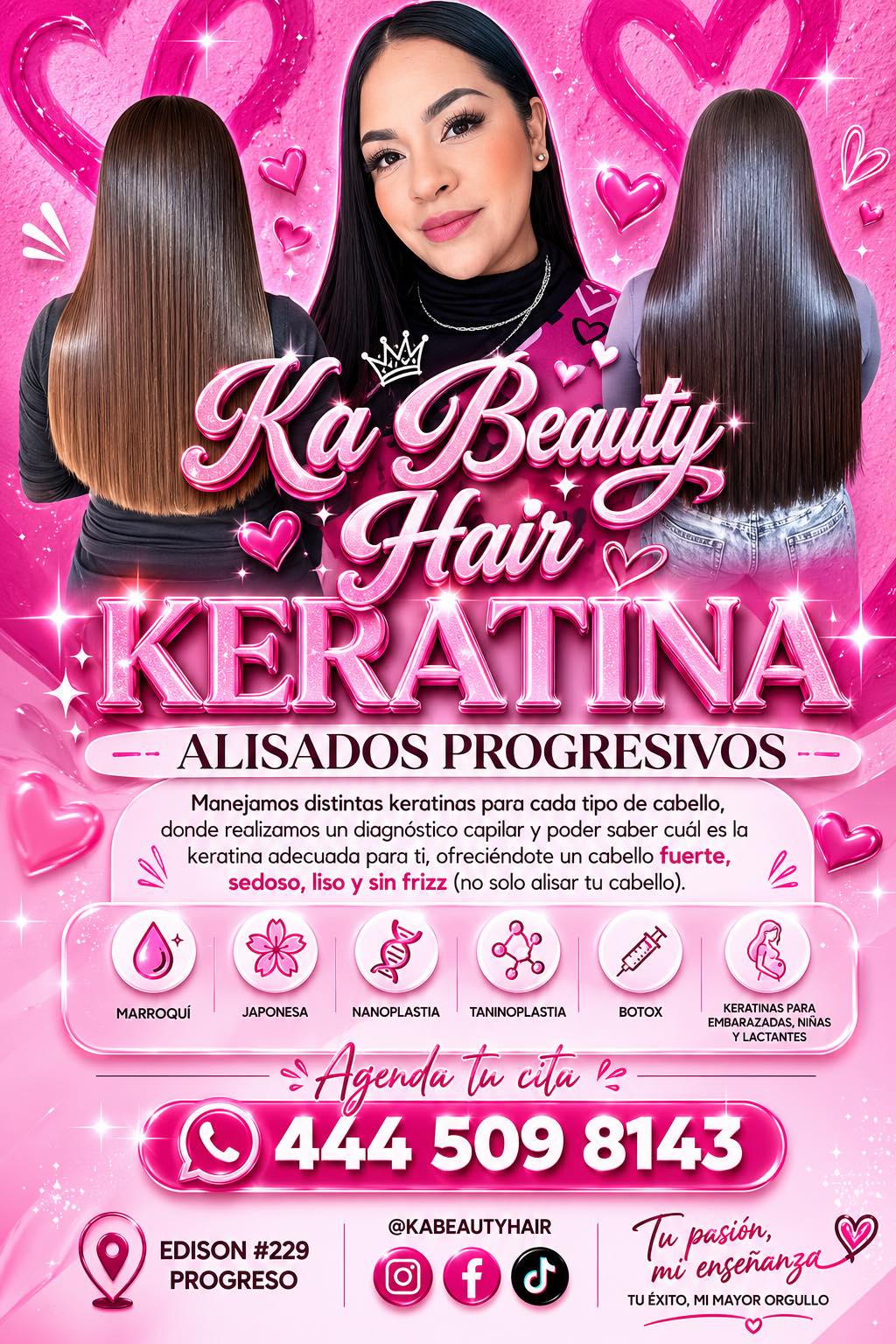KA Beauty Hair Facebook ad: ¡DILE ADIÓS AL FRIZZ Y DALE VIDA A…
