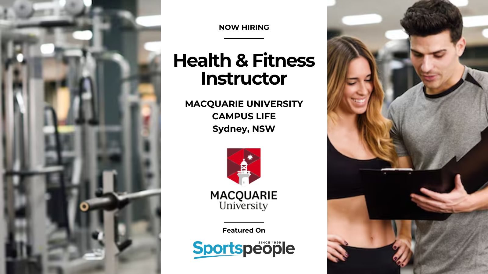Sportspeople - Australia's Largest Sports Jobsite Facebook ad: Health and Fitness Instructor | Macquarie University…